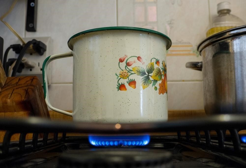 Boiling the Water in pan over stove