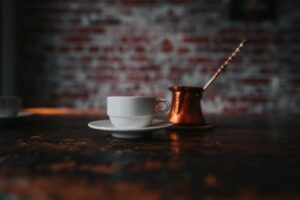 Turkish Coffee cup with a pot